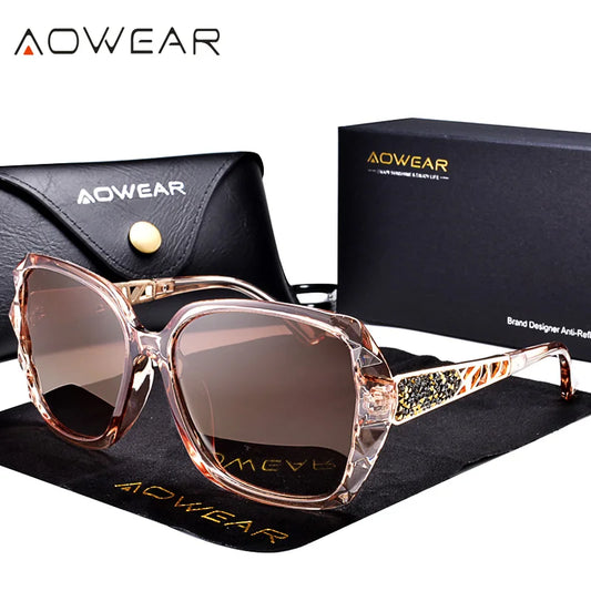 AOWEAR Luxus Platz Übergroßen Sonnenbrille Frauen Polarisierte Marke Design Vintage Sonnenbrille Damen Outdoor Shades Brillen Oculos