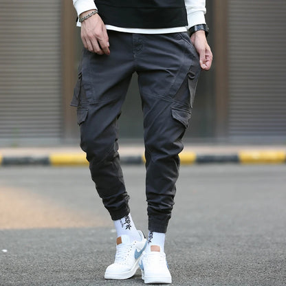 Herren Cargo Hosen im Harajuku-Stil mit Taschen für lässige Anlässe