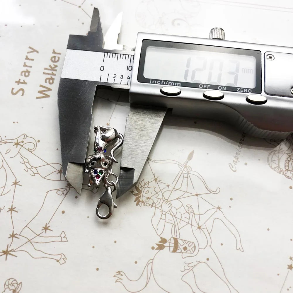 Damen-Charm-Anhänger Magic Cat mit Krone aus Sterlingsilber