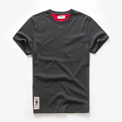 Männer T-Shirt aus Baumwolle im einfarbigen Design mit klassischem O-Ansatz