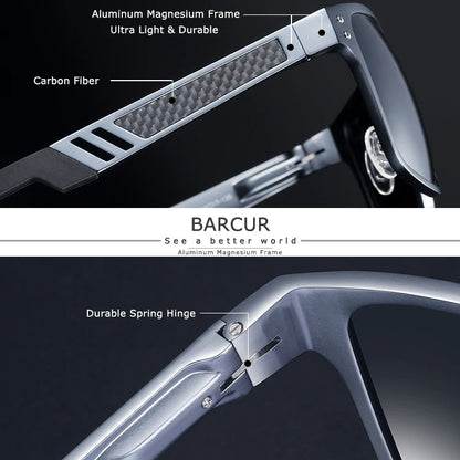 Sonnenbrille Al-Mg quadratisch polarisiert Spiegel Sport Herren Damen
