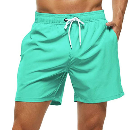 Herren-Badeshorts mit Farbverlauf, schnelltrocknend, mit Reißverschlusstaschen und Mesh-Futter – modische Schwimmshorts für den Strand