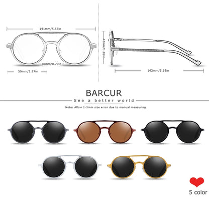 Sonnenbrille Steampunk rund Al-Mg Retro Vintage leicht Herren Damen