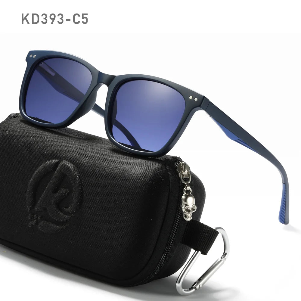Sonnenbrille quadratisch TR90 polarisiert Federgelenk Wandern Angeln Herren