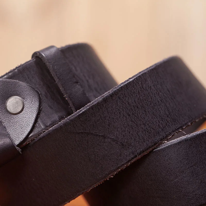 Herren Echtleder-Gürtel Retro 3,8 cm Stiftschnalle Metall Top-Qualität Rindsleder
