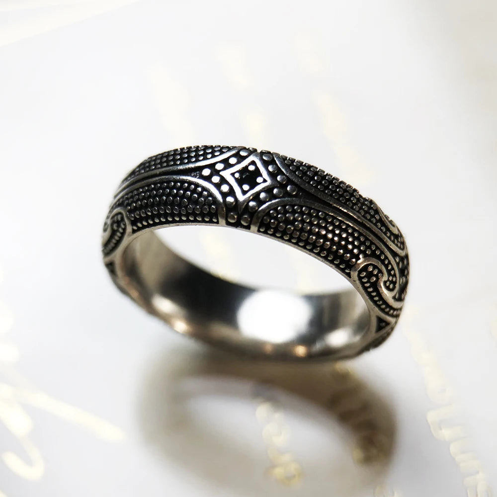 Damen-Ring Maori-Bandring Ethno aus Sterlingsilber