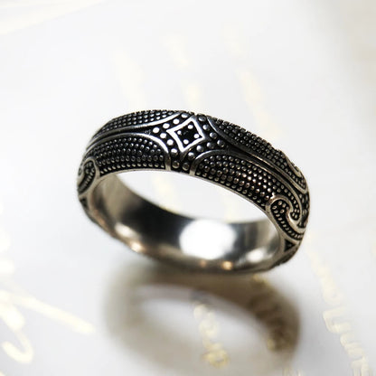 Damen-Ring Maori-Bandring Ethno aus Sterlingsilber