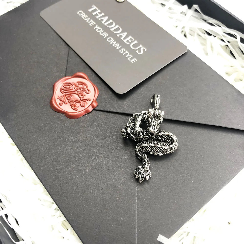 Damen-Charm-Anhänger mythischer Drache Punk aus Sterlingsilber