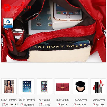 Damen-Schultertasche Aus Soft-PU Großes Fassungsvermögen Vielseitig Einsetzbar Mit Reißverschluss Und Innenfach
