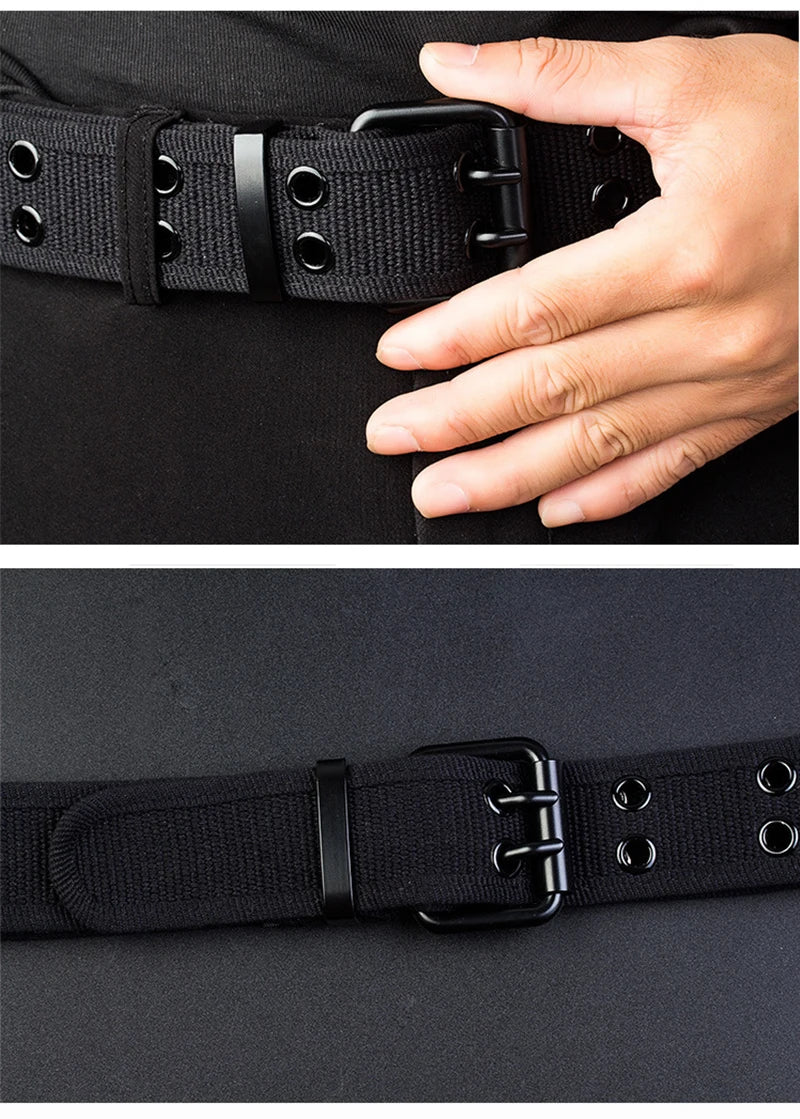 Herren-Gürtel aus Canvas mit 3,8 cm Breite - Geeignet für Wanderungen im Freien, Langlebig