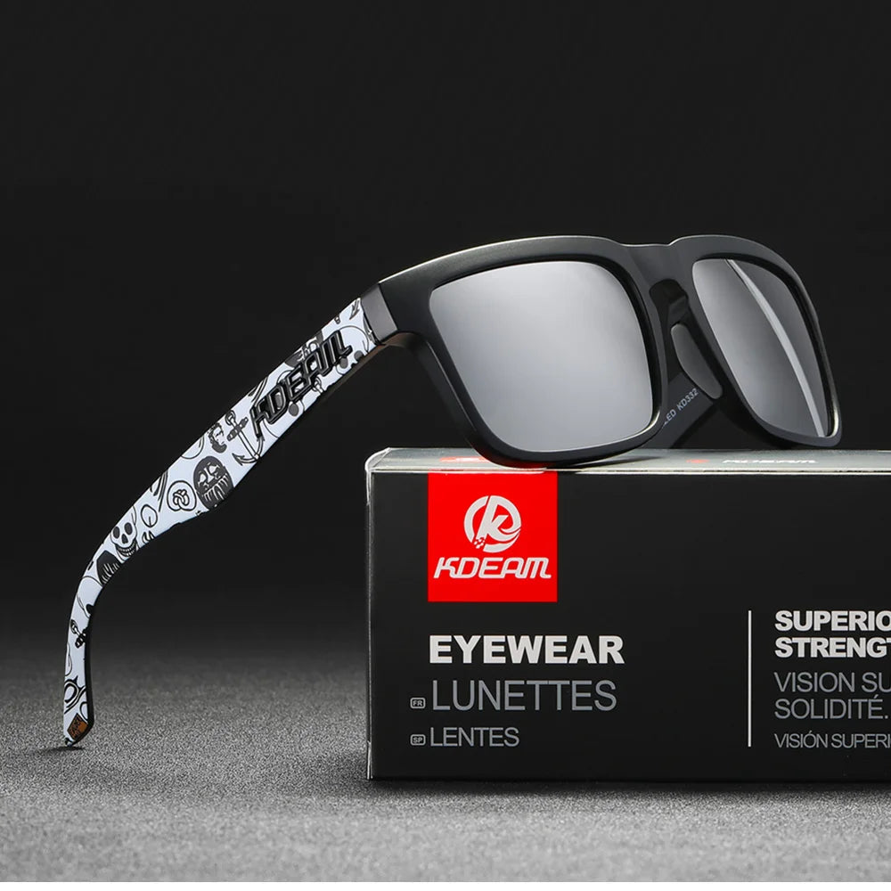 Sonnenbrille quadratisch polarisiert Angeln Lifestyle Spiegel Hartbox Unisex