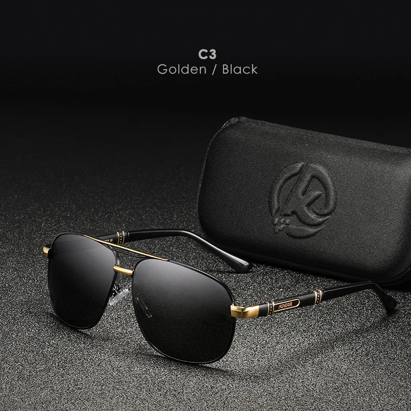 Sonnenbrille Al-Mg quadratisch polarisiert Outdoor UV400 Herren Damen