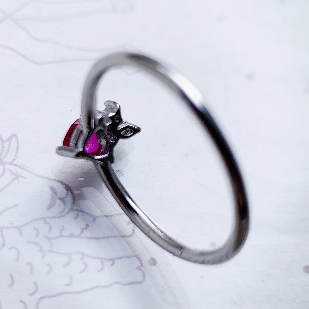 Damen-Ring Erdbeere Liebe süß ausgefallen aus Sterlingsilber