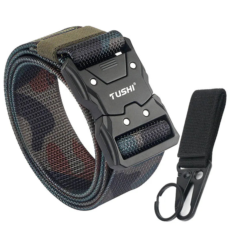 Herren-Taktischer Gürtel aus 1200D Nylon mit Schnellverschluss und robuster Metall-Schnalle, Breite 3,8 cm