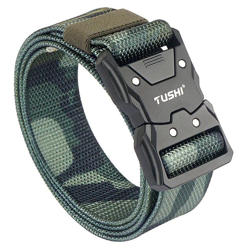 Herren-Taktischer Gürtel aus 1200D Nylon mit Schnellverschluss und robuster Metall-Schnalle, Breite 3,8 cm