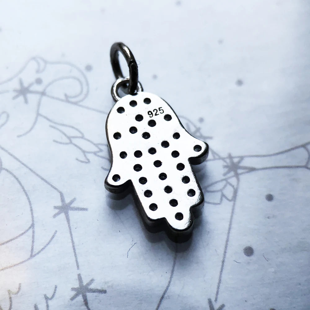 Damen-Charm-Anhänger Hand Fatima Schutz aus Sterlingsilber