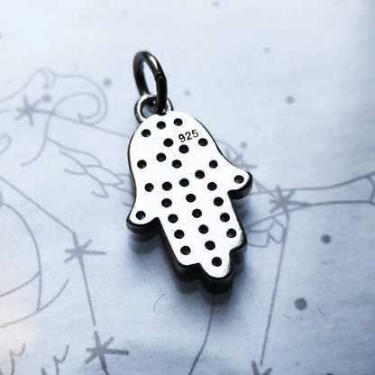 Damen-Charm-Anhänger Hand der Fatima Schutz II aus Sterlingsilber