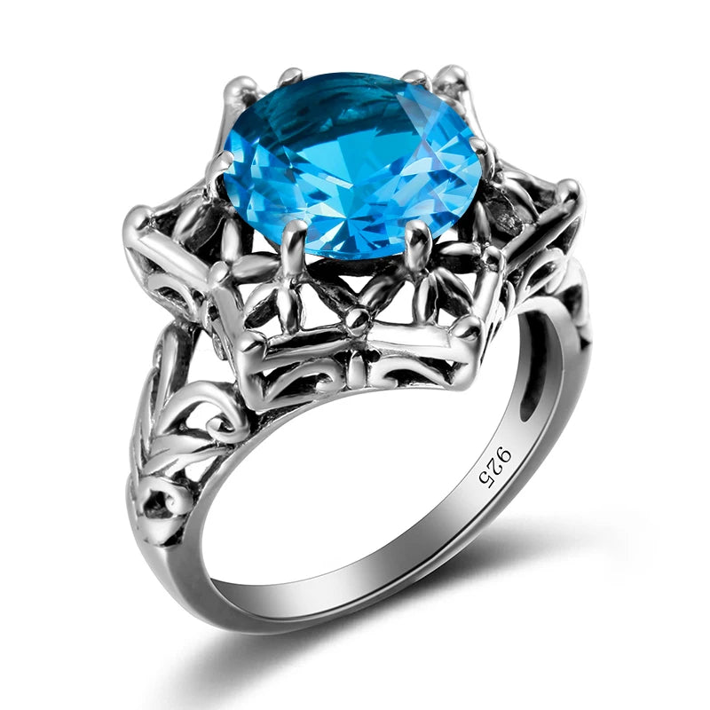 Damen-Ring Aus Sterlingsilber 925 Mit Amethyst Stein Und Davidstern Symbol Handgefertigter Schmuck Für Frauen
