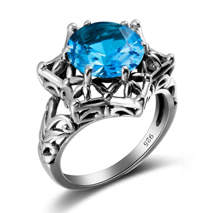 Damen-Ring Aus Sterlingsilber 925 Mit Amethyst Stein Und Davidstern Symbol Handgefertigter Schmuck Für Frauen