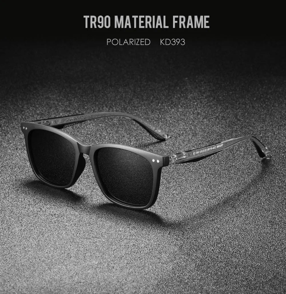 Sonnenbrille quadratisch TR90 polarisiert Federgelenk Wandern Angeln Herren