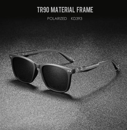 Sonnenbrille quadratisch TR90 polarisiert Federgelenk Wandern Angeln Herren