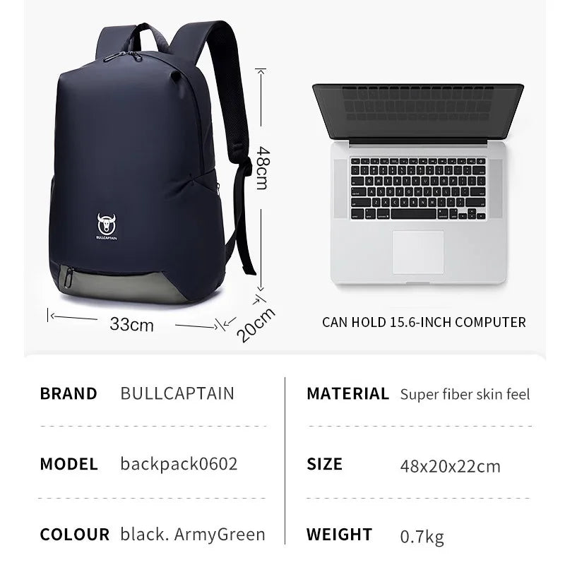 Herren-Schulrucksack Mit Laptopfach Und Wasserdicht Großes Fassungsvermögen Für 15-Zoll-Laptops
