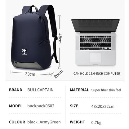 Herren-Schulrucksack Mit Laptopfach Und Wasserdicht Großes Fassungsvermögen Für 15-Zoll-Laptops