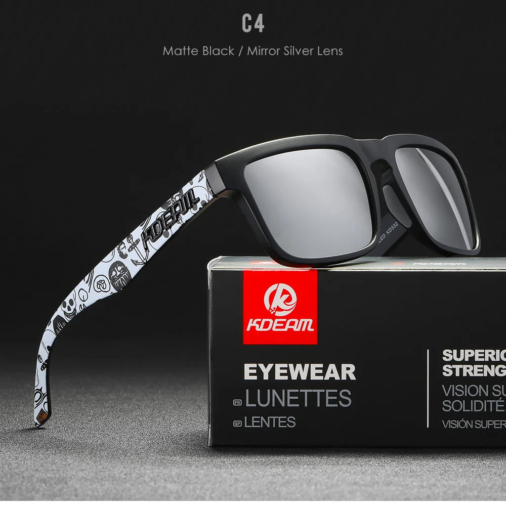 Sonnenbrille quadratisch polarisiert Angeln Lifestyle Spiegel Hartbox Unisex