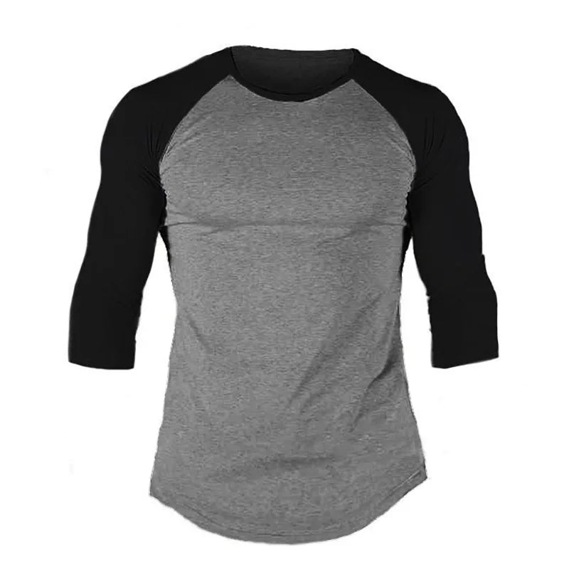 Männer T-Shirt aus reiner Baumwolle mit Slim Fit und sieben-Punkt Hülsen