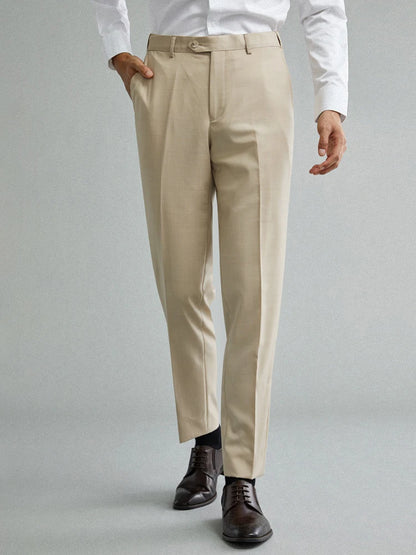 Herrenanzüge aus 65 % Wolle, Khaki, lässig, schmal, Übergröße 42, Hochzeit, Bräutigam, Freizeitkleidung, Business-Mann-Hose