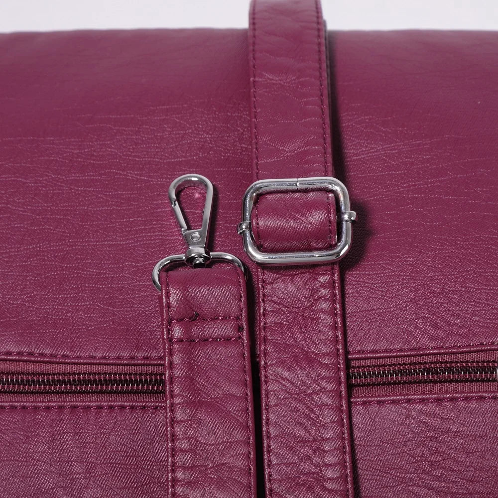 Damen-Schultertasche Aus PU-Leder Mit Reißverschluss Und Innenfächern Großes Stauraumvolumen