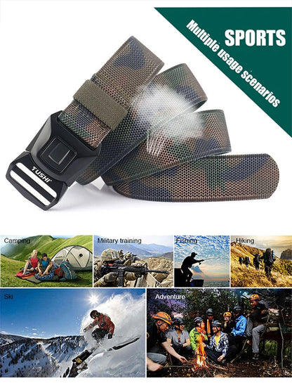 Herren Taktischer Gürtel aus Nylon mit Schnellverschluss Tarnmuster Outdoor-Einsätze