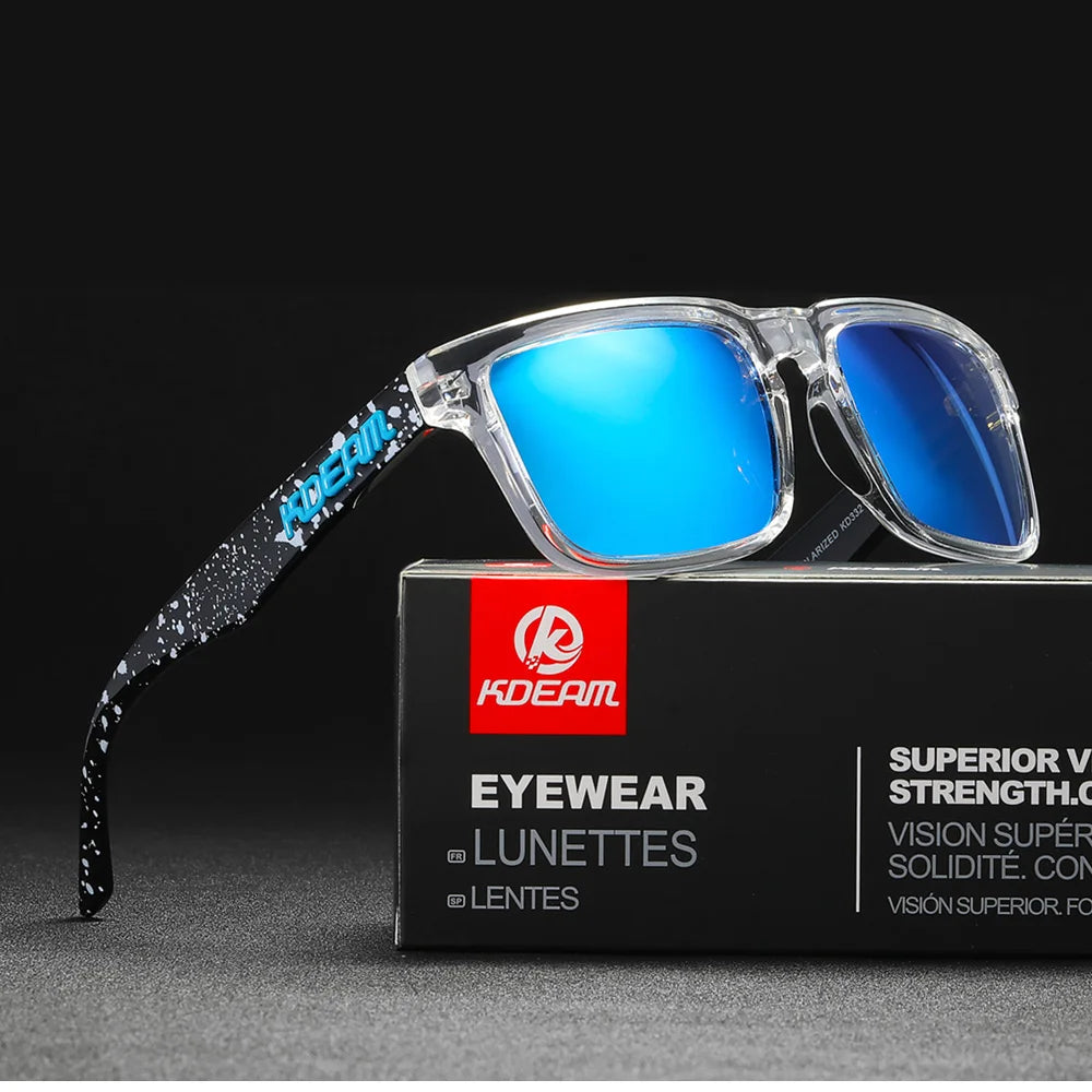 Sonnenbrille quadratisch polarisiert Angeln Lifestyle Spiegel Hartbox Unisex