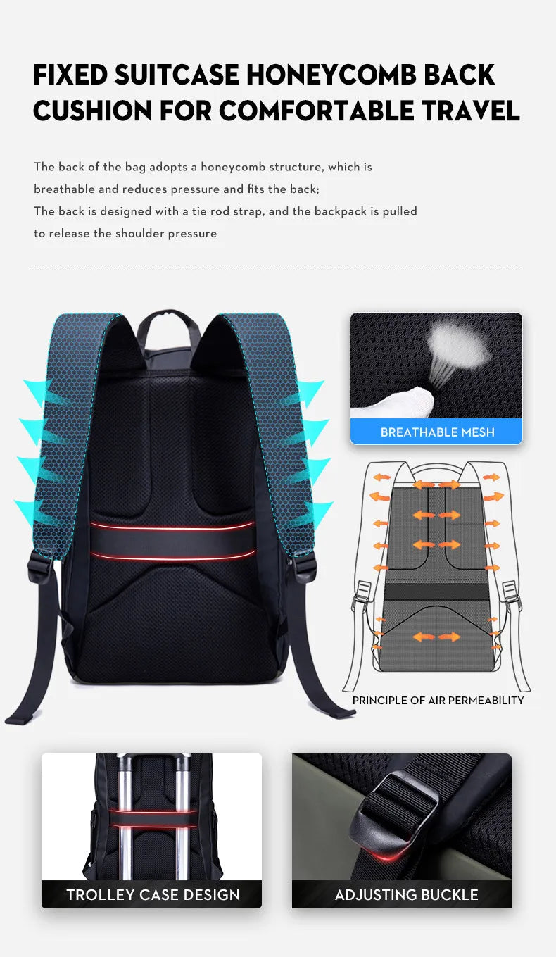 Herren-Schulrucksack Mit Laptopfach Und Wasserdicht Großes Fassungsvermögen Für 15-Zoll-Laptops