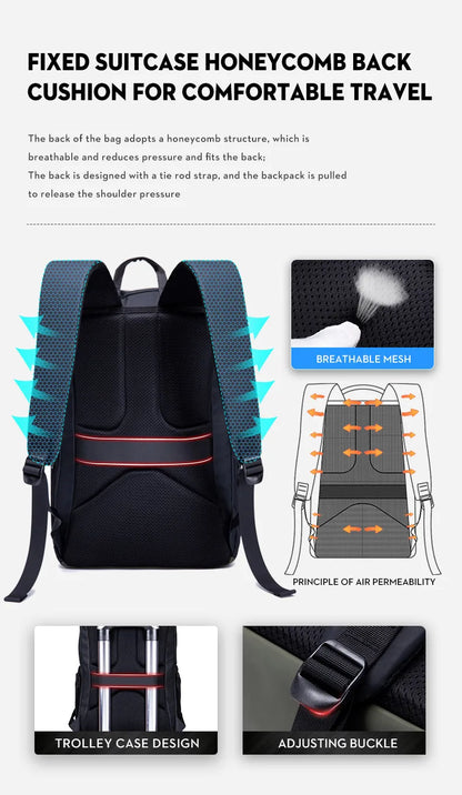 Herren-Schulrucksack Mit Laptopfach Und Wasserdicht Großes Fassungsvermögen Für 15-Zoll-Laptops
