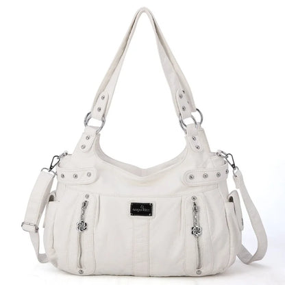 Damen-Schultertasche aus PU-Material Mit Großem Fassungsvermögen und Reißverschluss für Alltag und Freizeit