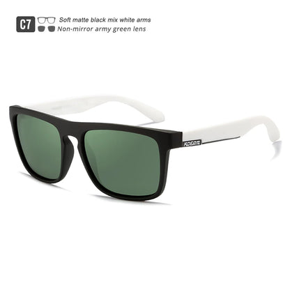 Sonnenbrille quadratisch flaches Top polarisiert Spiegel Hartschale Herren