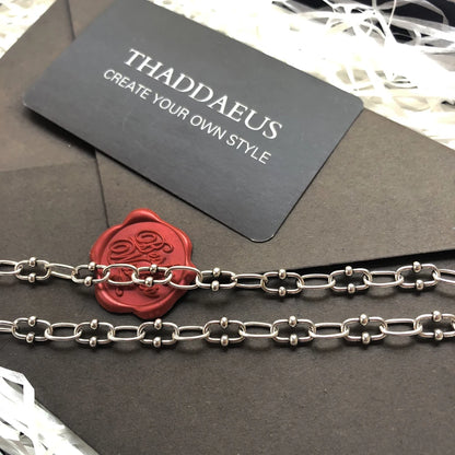 Damen-Halskette Charm-Kette Rebel-Look aus Sterlingsilber