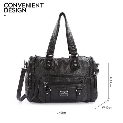 Damen-Schultertasche aus PU-Leder mit Top-Griff und extrem großem Fassungsvermögen für Alltag