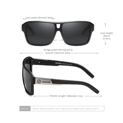Sonnenbrille quadratisch übergroß polarisiert Blitzspiegel Hartbox Herren