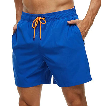 Herren-Badeshorts mit Farbverlauf, schnelltrocknend, mit Reißverschlusstaschen und Mesh-Futter – modische Schwimmshorts für den Strand