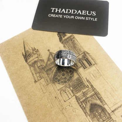 Damen-Ring Kreuz Bandring Vintage Europa aus Sterlingsilber