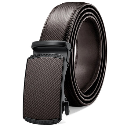 Herren Echtleder-Gürtel 3,4 cm Automatik-Schnalle Business Leisure Rindsleder