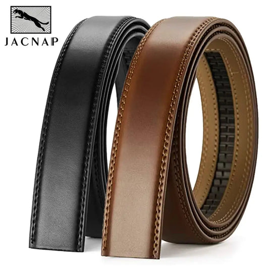 Herren Leder-Gürtelband ohne Schnalle Rindsleder Schwarz Braun 3,5 cm