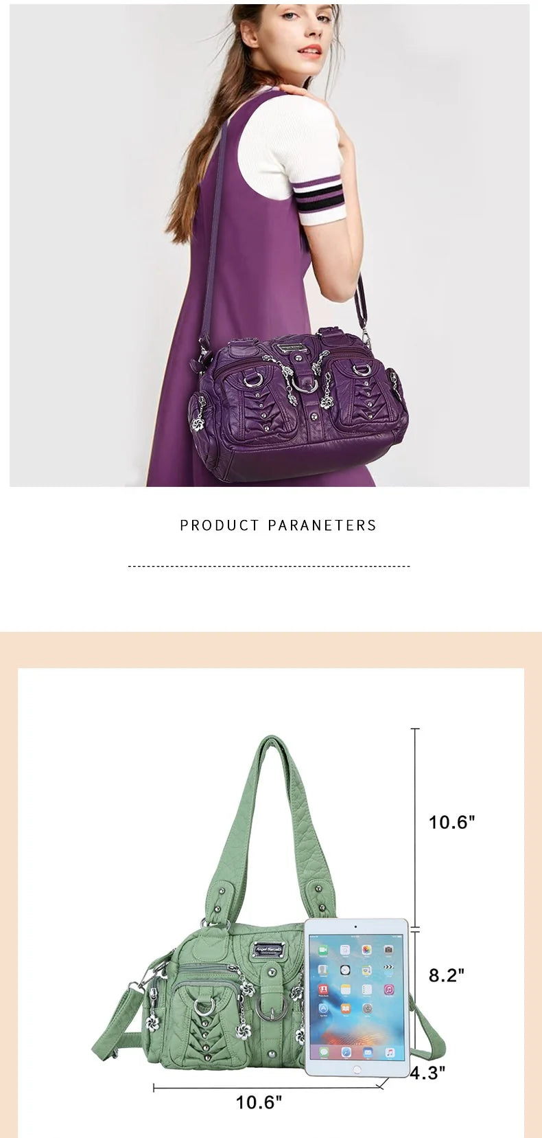 Damen-Satchel-Handtasche Aus PU-Leder Mit Top-Handle Und Mehrfachen Taschen Für Vielseitige Aufbewahrung