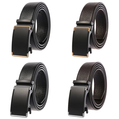 Herren-Gürtel aus Leder mit automatischem Schnallenverschluss, Breite 3,5 cm, Länge 100–130 cm