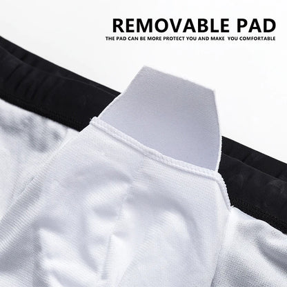 Herren-Badeshorts aus Polyester mit herausnehmbarem Polster – sexy und in großen Größen erhältlich, ideal für Sport und Strand.