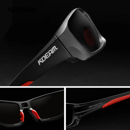 Sonnenbrille Sport TR90 polarisiert Wandern Angeln Reißverschlussetui Herren