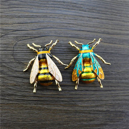 Brosche Hummel Biene Emaille Gelb Insekt Urlaub Bankett Damen