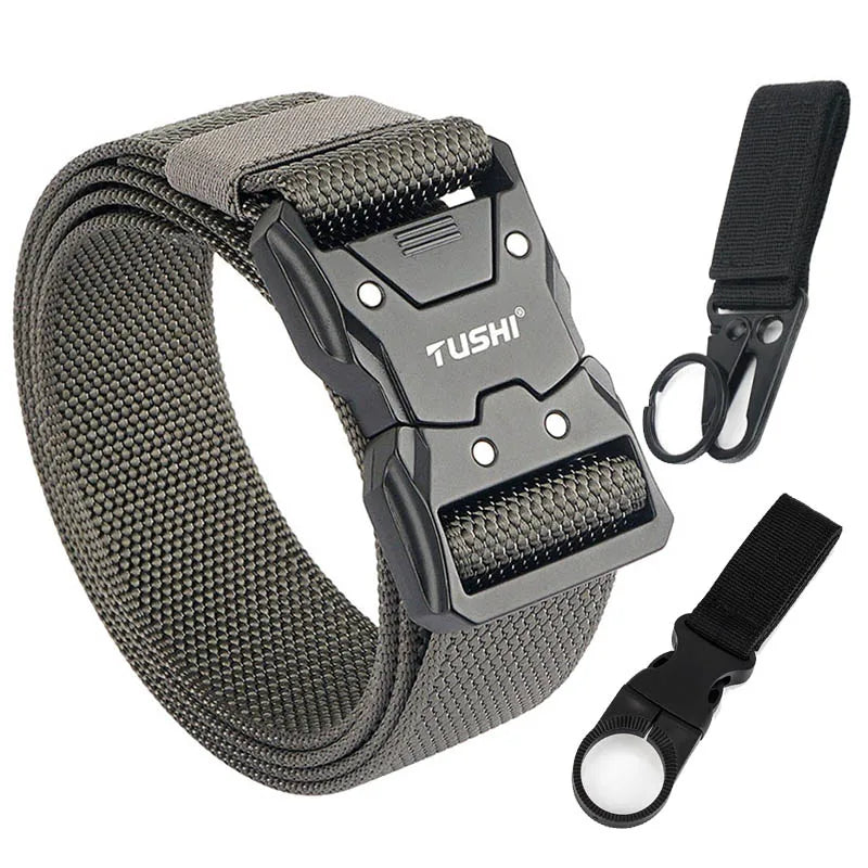 Herren-Taktischer Gürtel aus 1200D Nylon mit Schnellverschluss und robuster Metall-Schnalle, Breite 3,8 cm